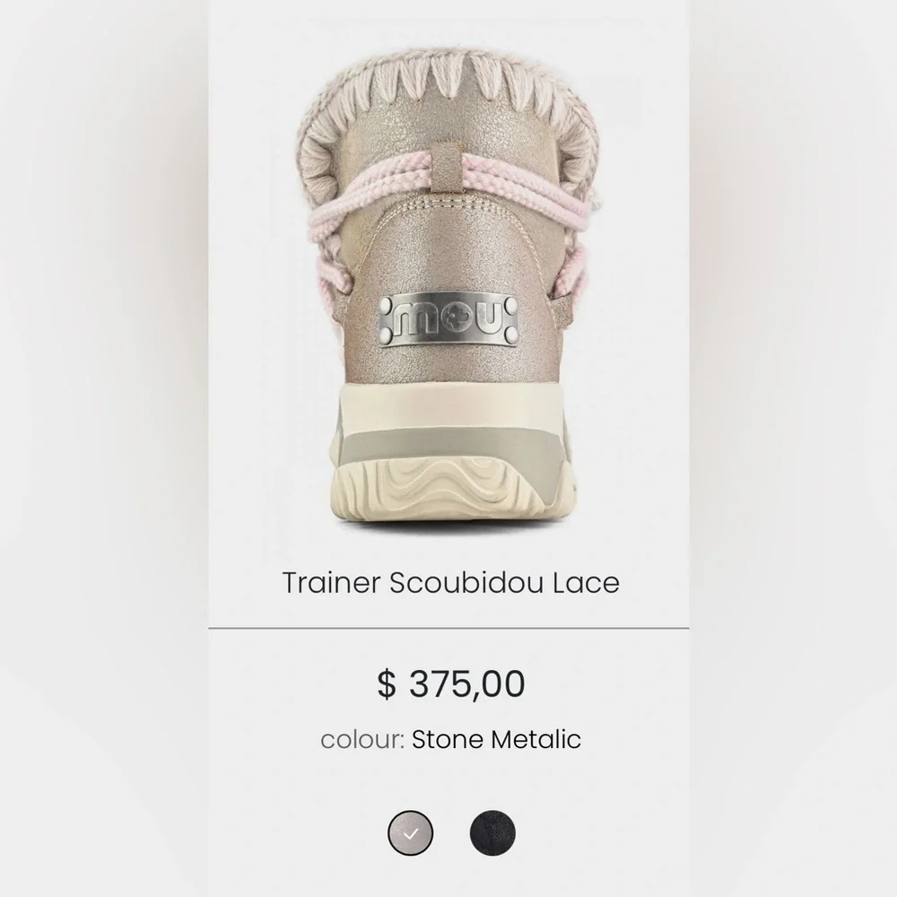 MOU Trainer Scoubidou Lace Size EU 38 or 7 US NWT